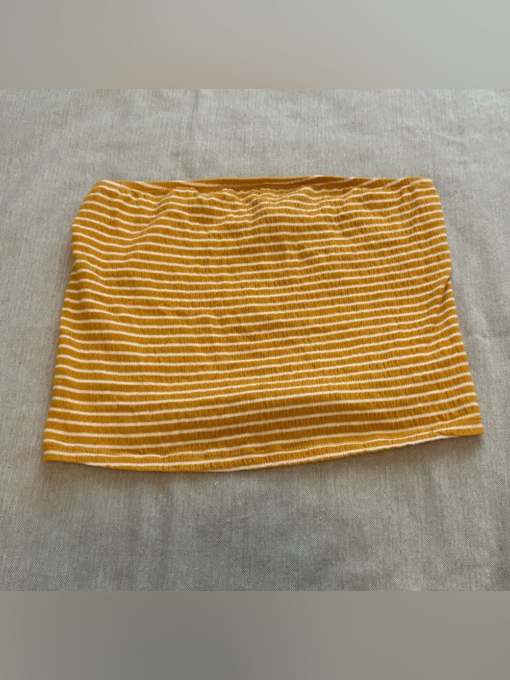 American Eagle Outfitters Yellow and White Striped Tube Skirt